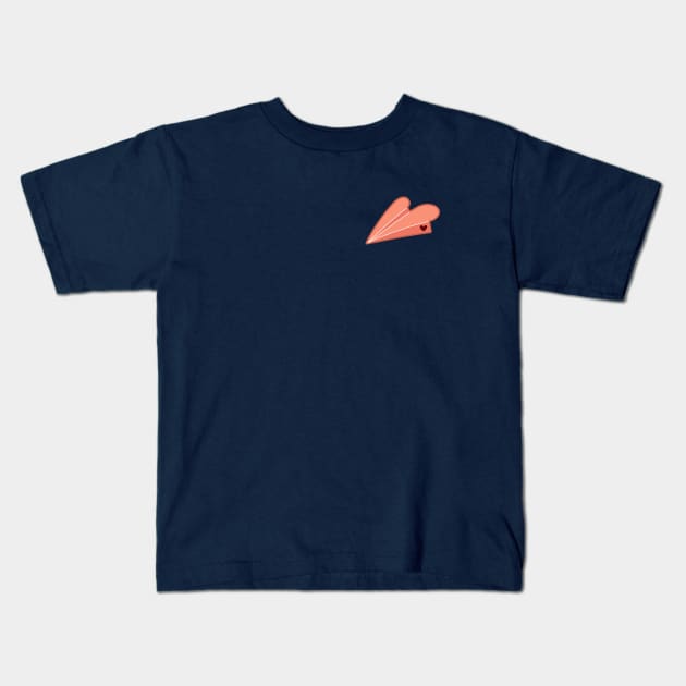 Heart Paper Plane Kids T-Shirt by vpessagno